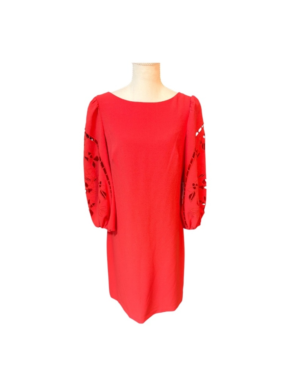 Mod Retro Vince Camuto Coral Eyelet Shift Dress 10
